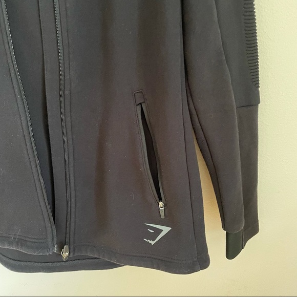Gymshark Jackets & Coats Gymshark Black Zip Up Exercise Hooded